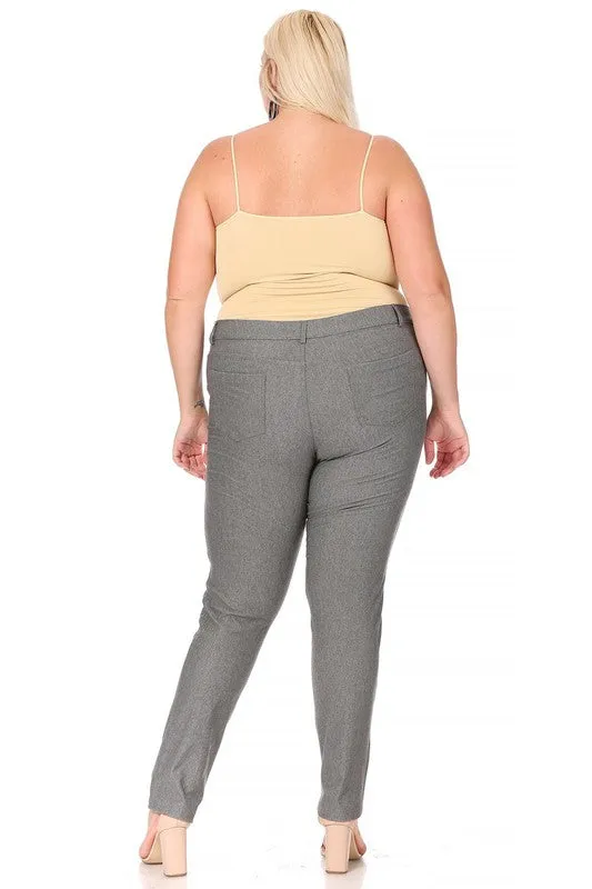 Plus size, stretchy, pull up, full length jeggings