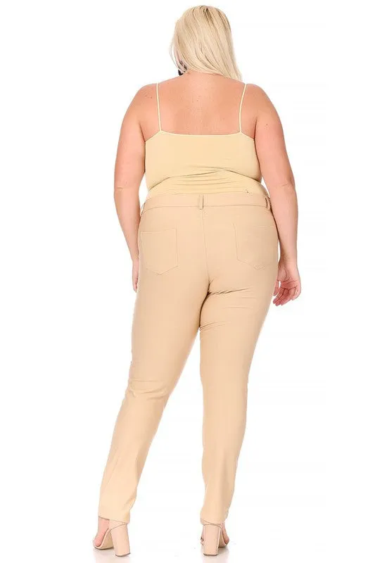 Plus size, stretchy, pull up, full length jeggings