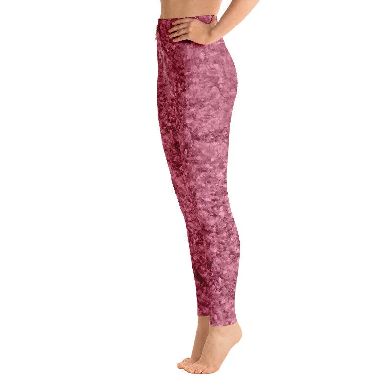 Red Crystal High Waist Yoga Leggings