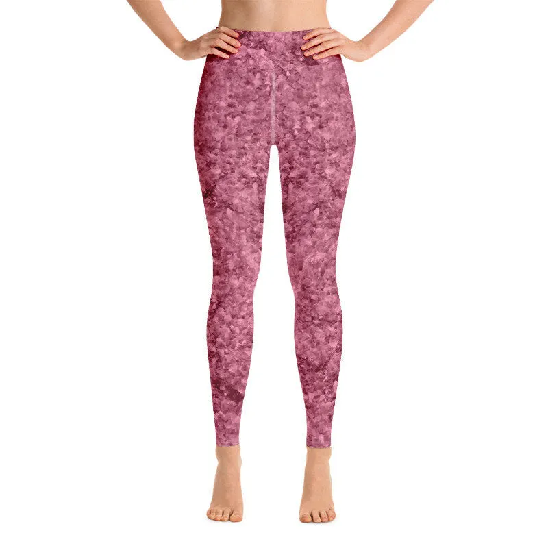 Red Crystal High Waist Yoga Leggings