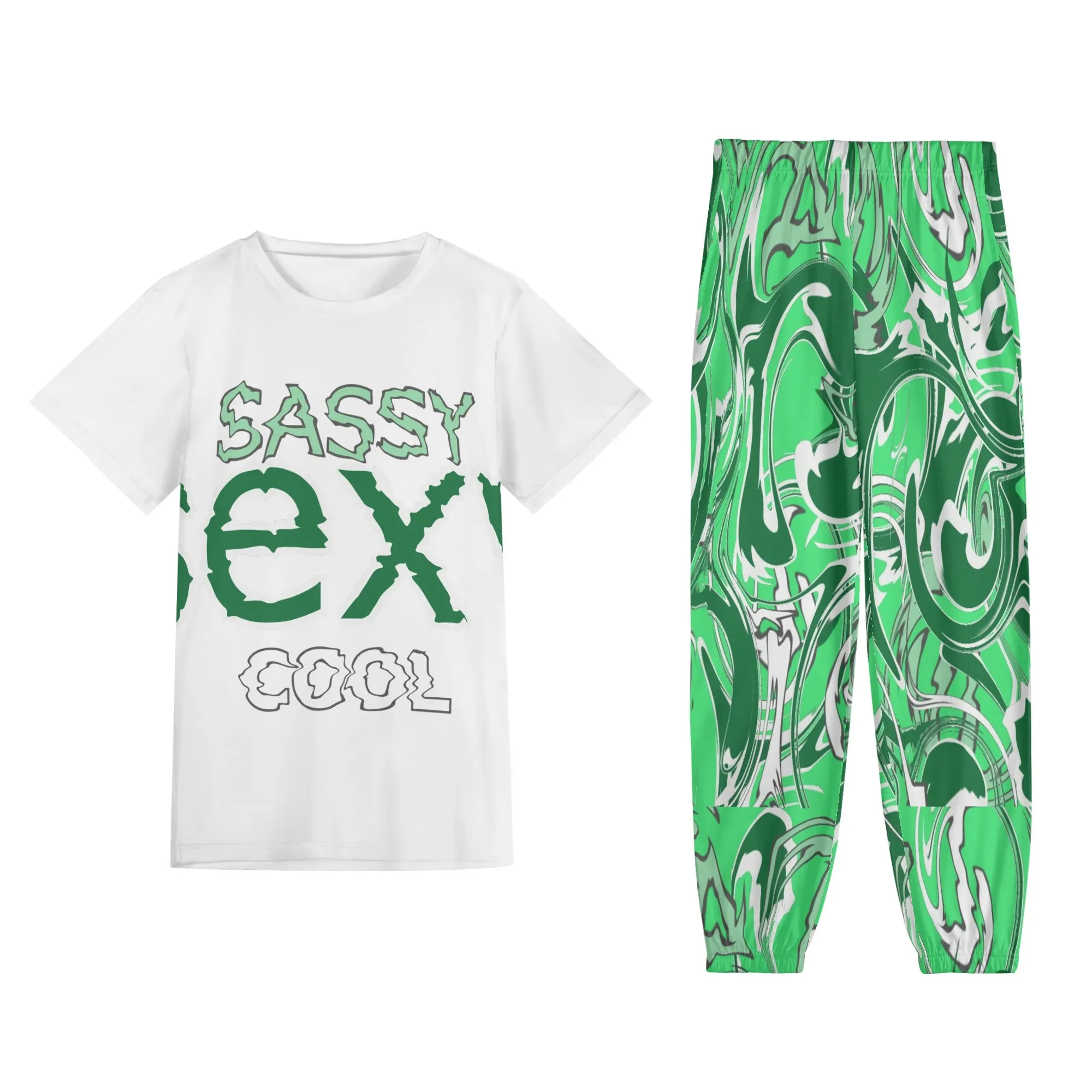 Sassy Sexy Cool Womens Short Sleeve Sports Outfit Set