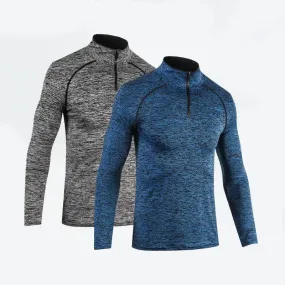 Slim Fit Men's Long Sleeve Quick Dry T-Shirt for Outdoor Jogging - T-shirt Gym Tops Sportswear