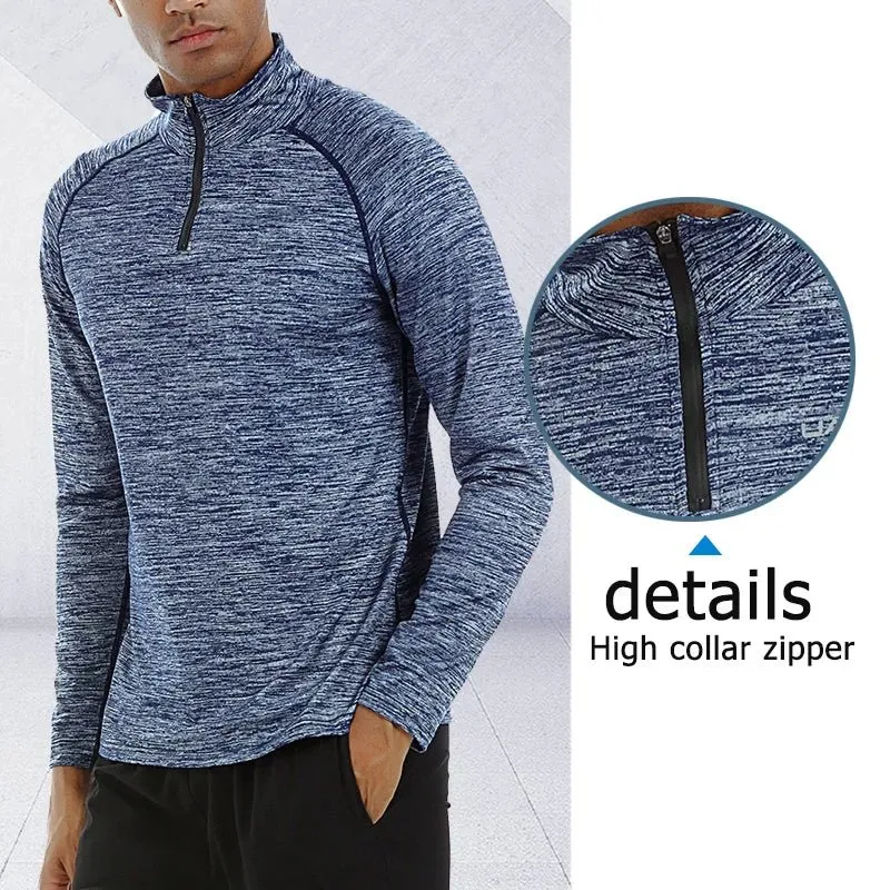 Slim Fit Men's Long Sleeve Quick Dry T-Shirt for Outdoor Jogging - T-shirt Gym Tops Sportswear