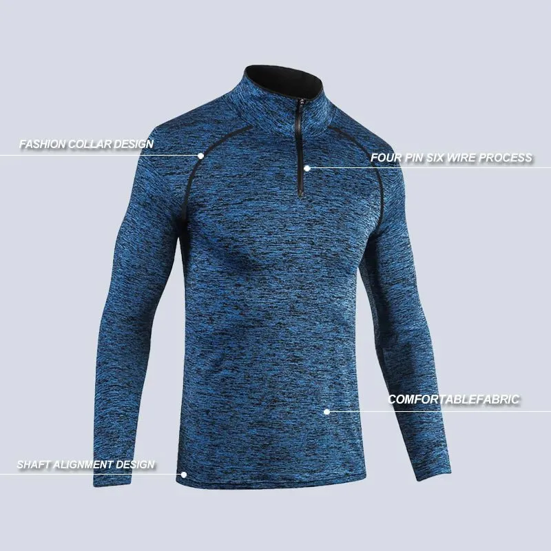 Slim Fit Men's Long Sleeve Quick Dry T-Shirt for Outdoor Jogging - T-shirt Gym Tops Sportswear