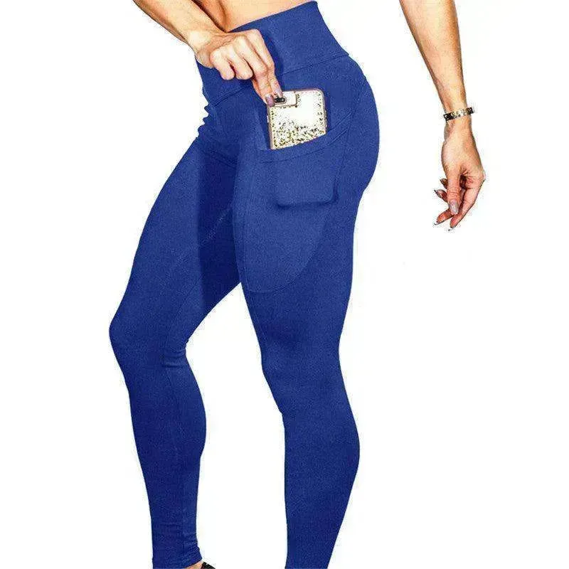 Solid color high waist yoga pants