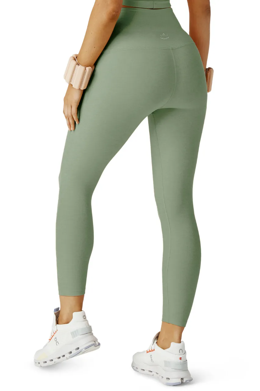 Spacedye Caught in the Midi High Waist Legging - Minty Slate Heather