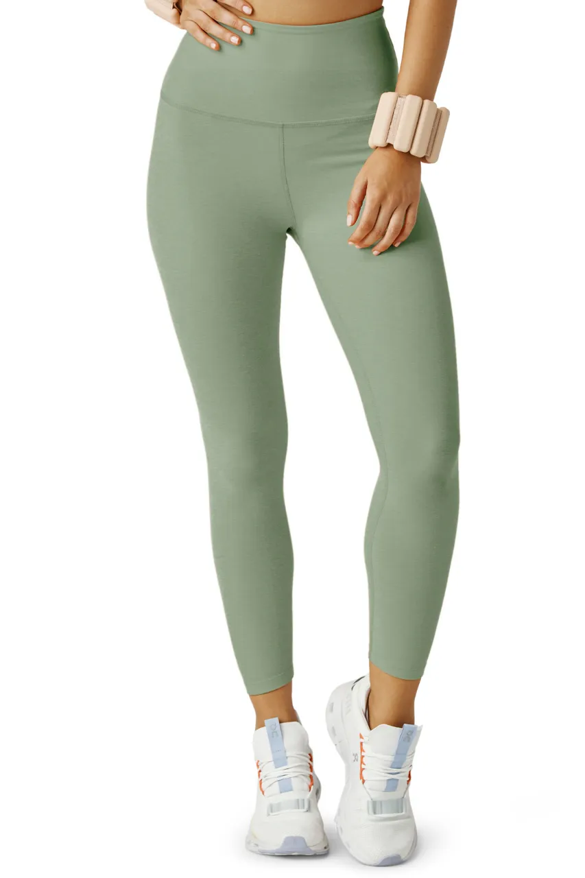 Spacedye Caught in the Midi High Waist Legging - Minty Slate Heather