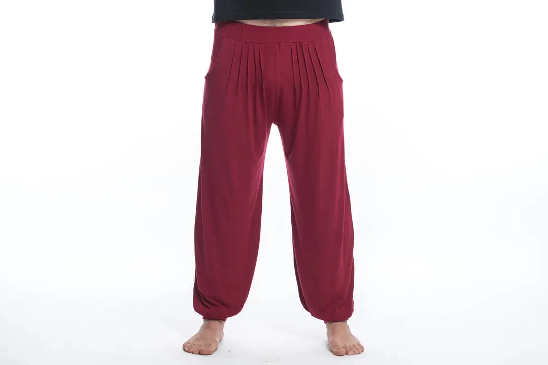 Spandex Cotton Harem Pant - Solid Red, Thailand