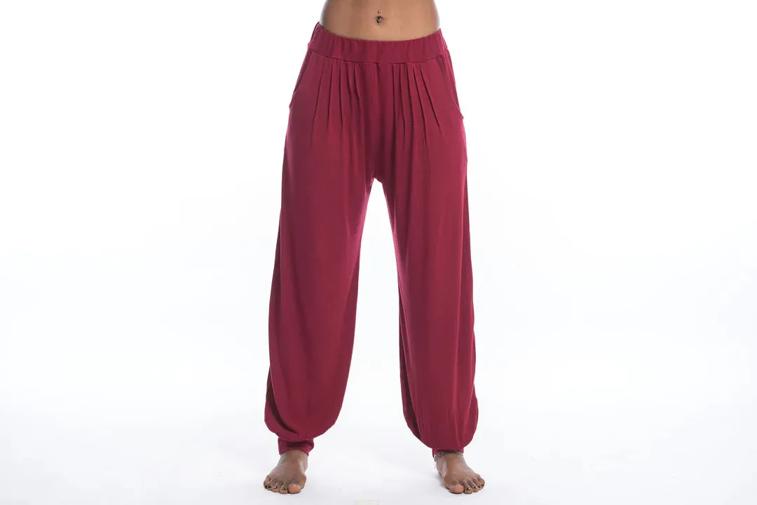 Spandex Cotton Harem Pant - Solid Red, Thailand