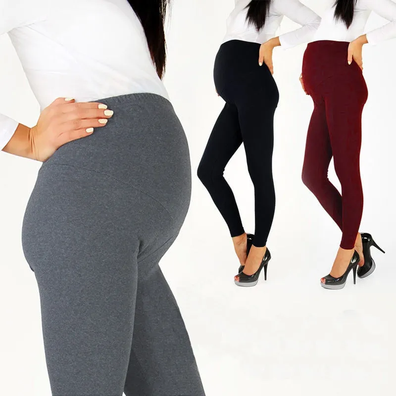 Spring Fall Pregnancy Leggings Women Maternity Pants Adjustable Big Size Pregnant Thin Soft Cotton Clothes High Waist Pants