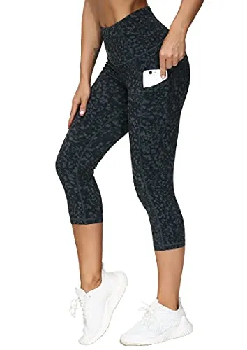 THE GYM PEOPLE Thick High Waist Yoga Pants with Pockets, Tummy Control Workout Running Yoga Leggings for Women (Medium, Black  )