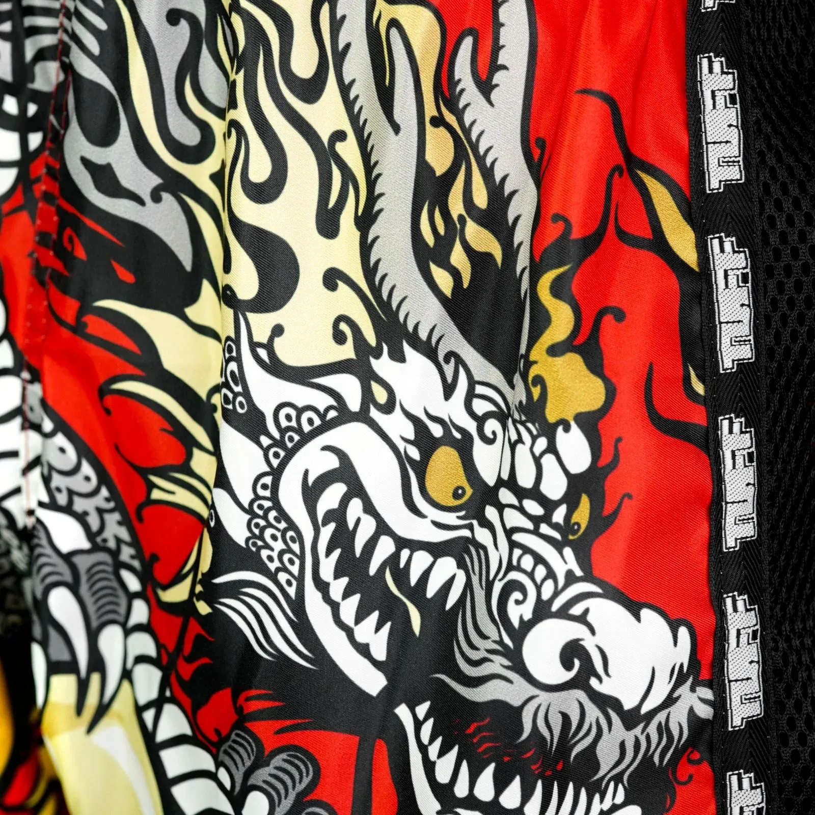 TUFF New Retro Style Shorts - Red Chinese Dragon