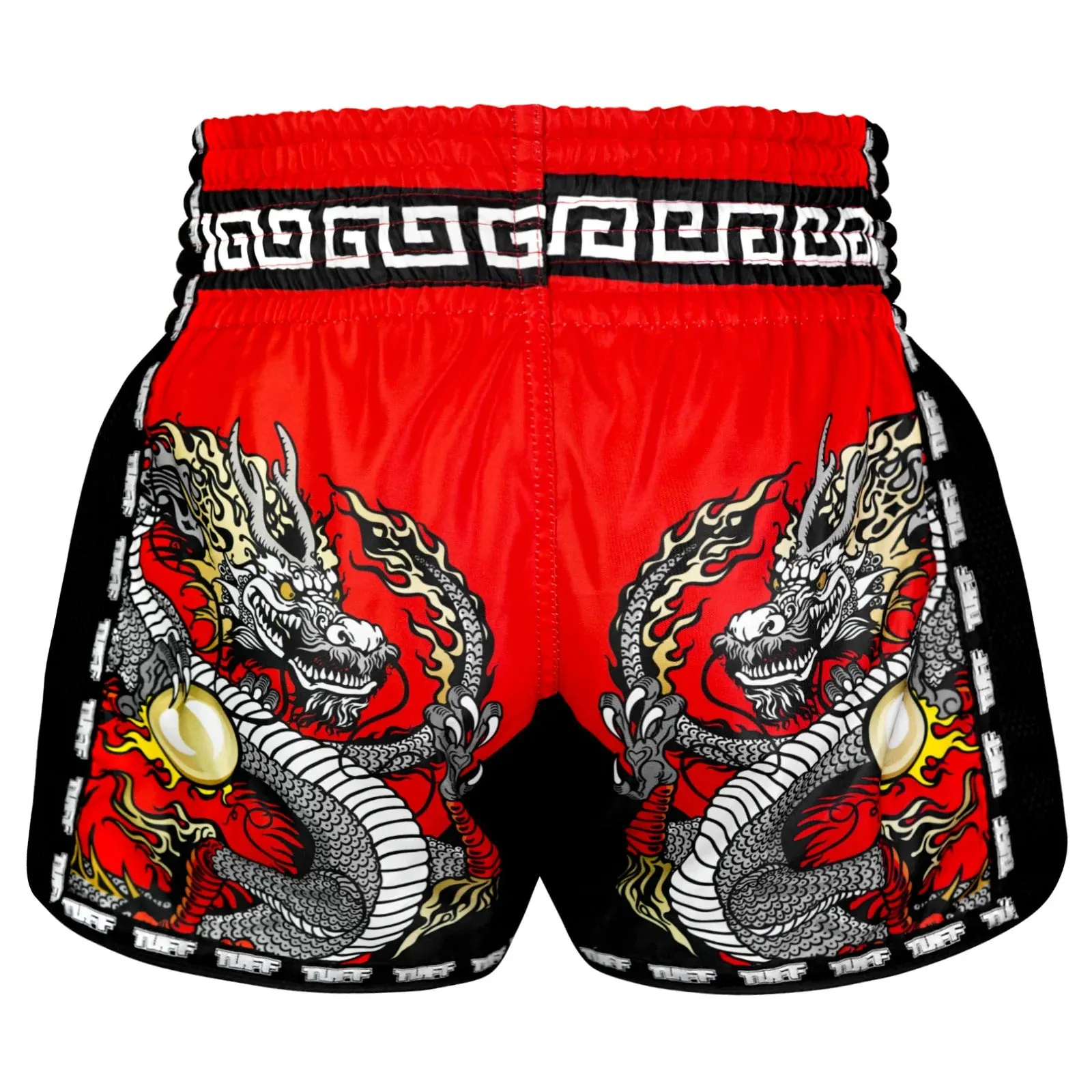 TUFF New Retro Style Shorts - Red Chinese Dragon