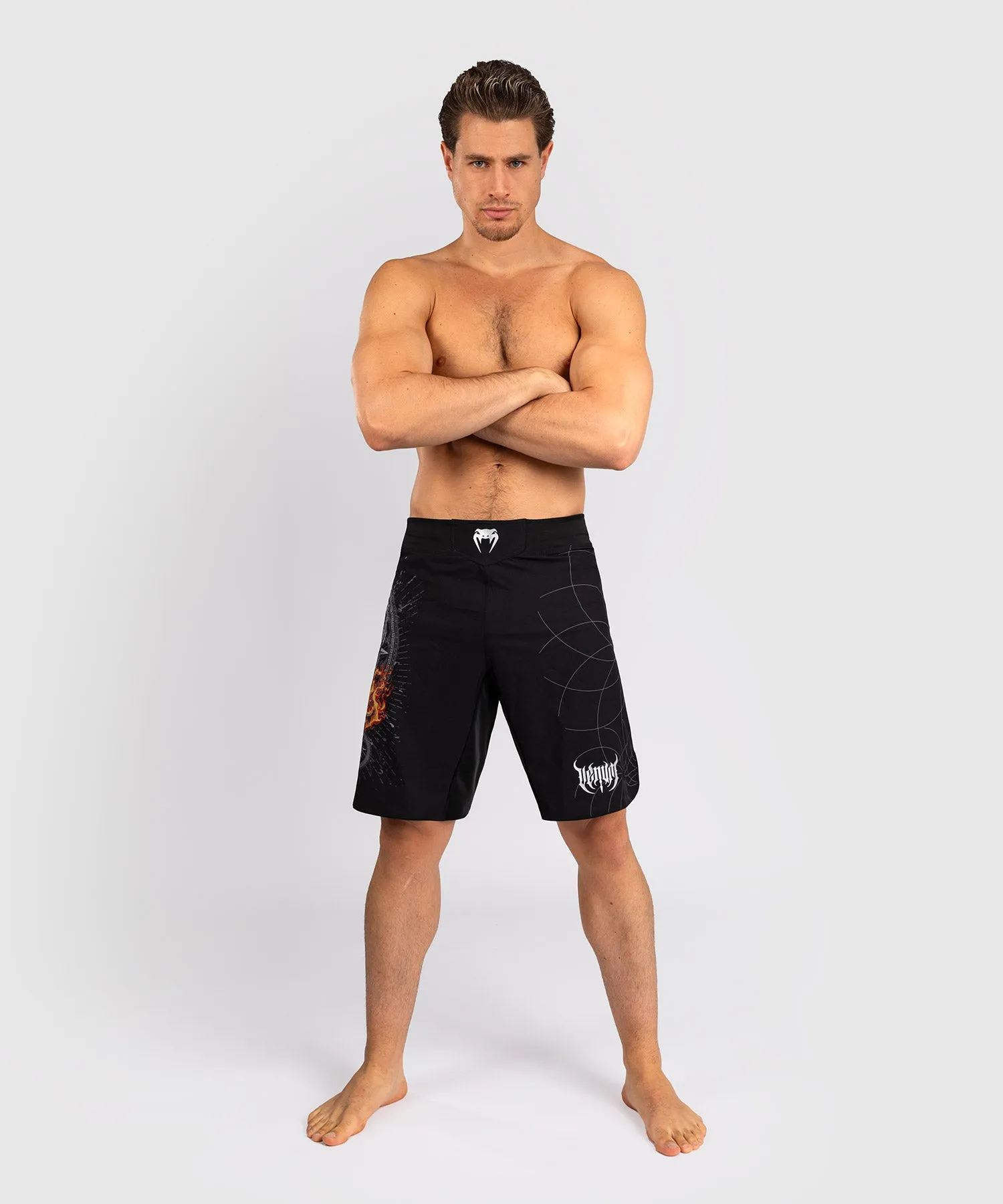 Venum Gladiator 5.0 Men’s Fight Shorts - Black/Silver