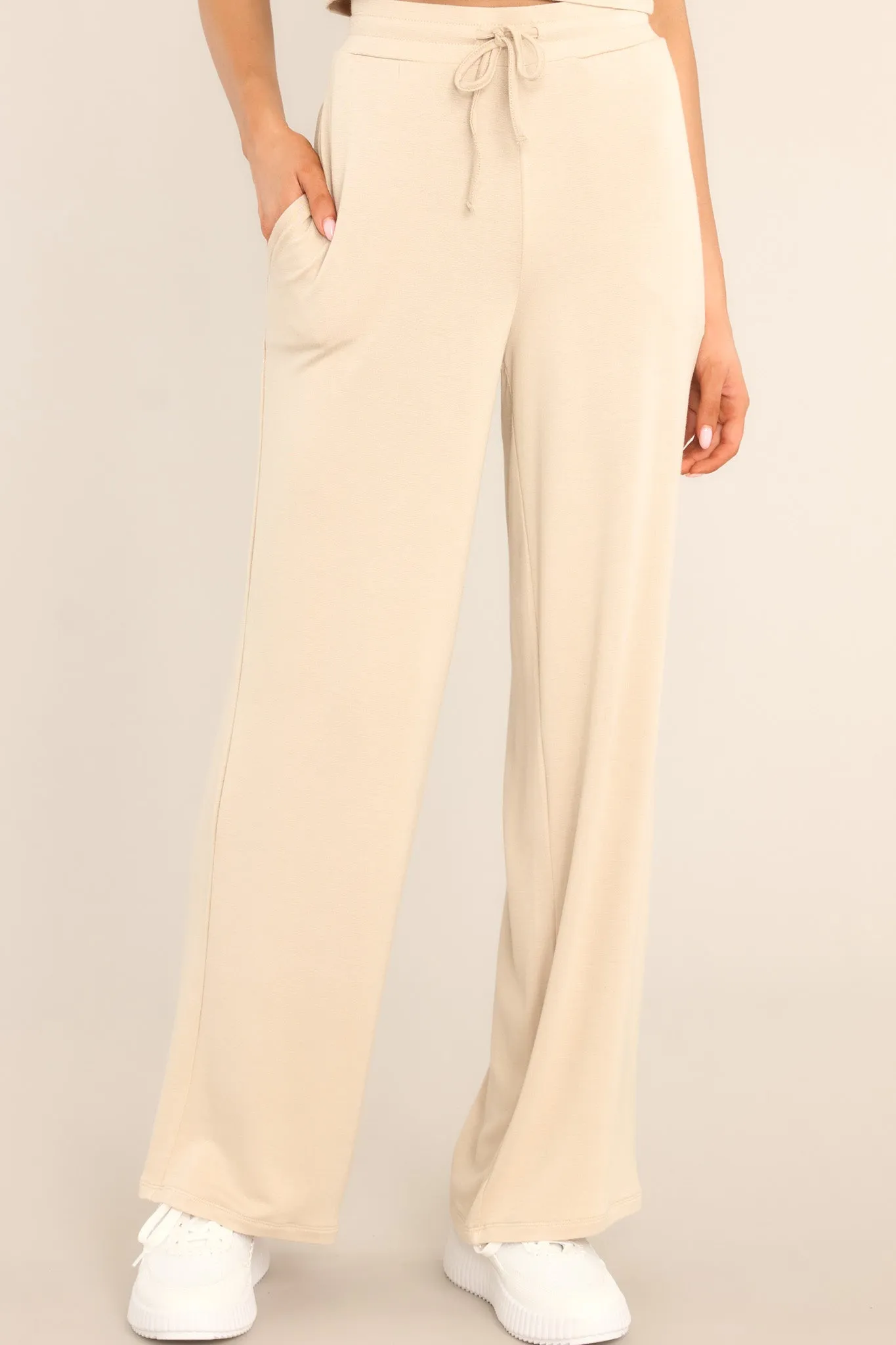 With Ease Natural Beige Wide Leg Pants