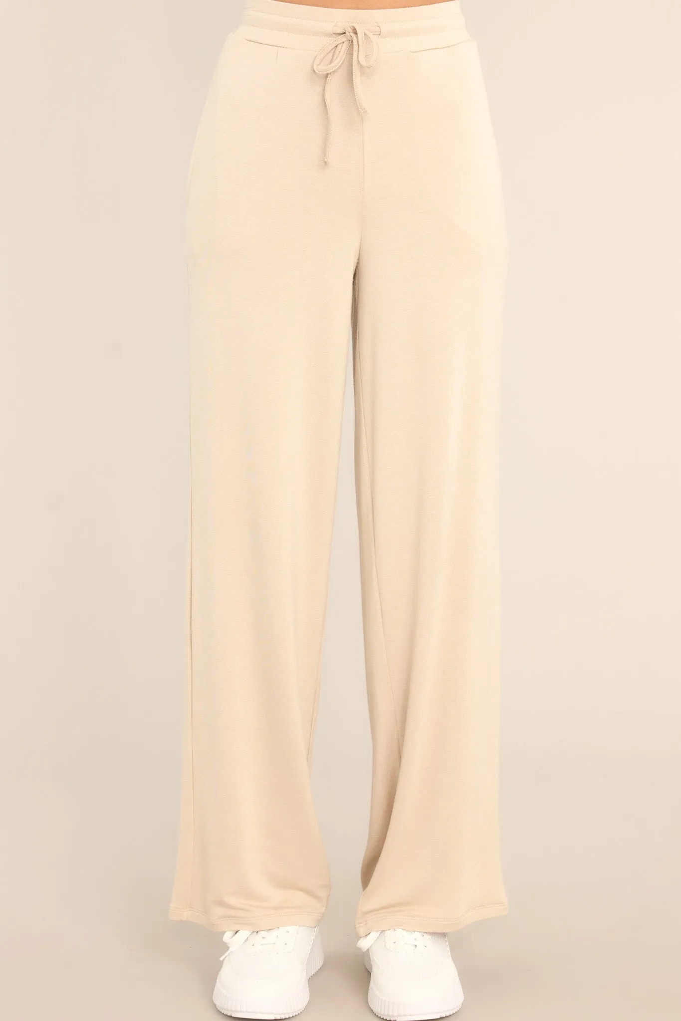 With Ease Natural Beige Wide Leg Pants