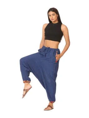 Women's Harem Pants | Dark Blue | Fits Waist Size 28" to 36"