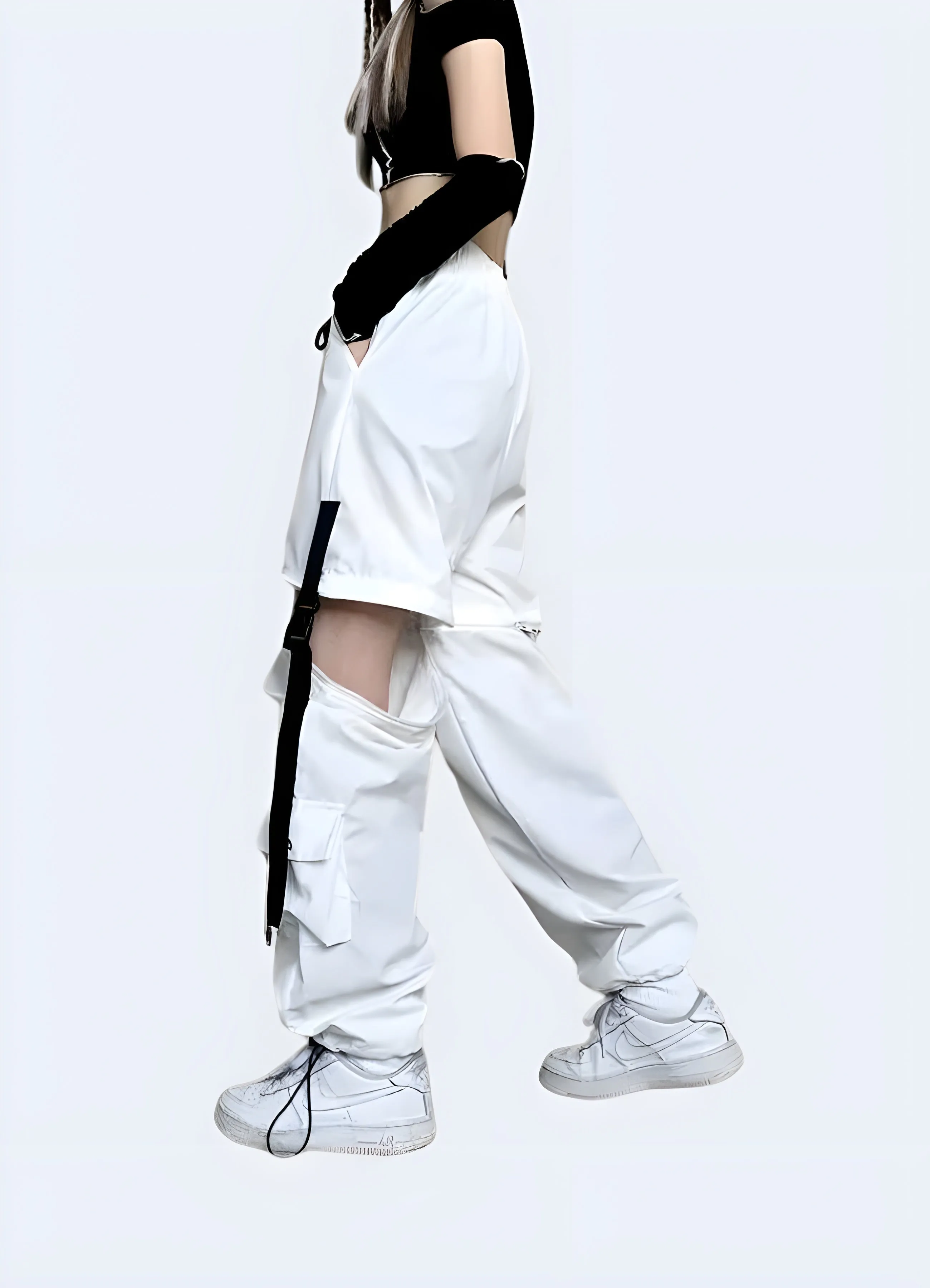 Womens White Cargo Pants