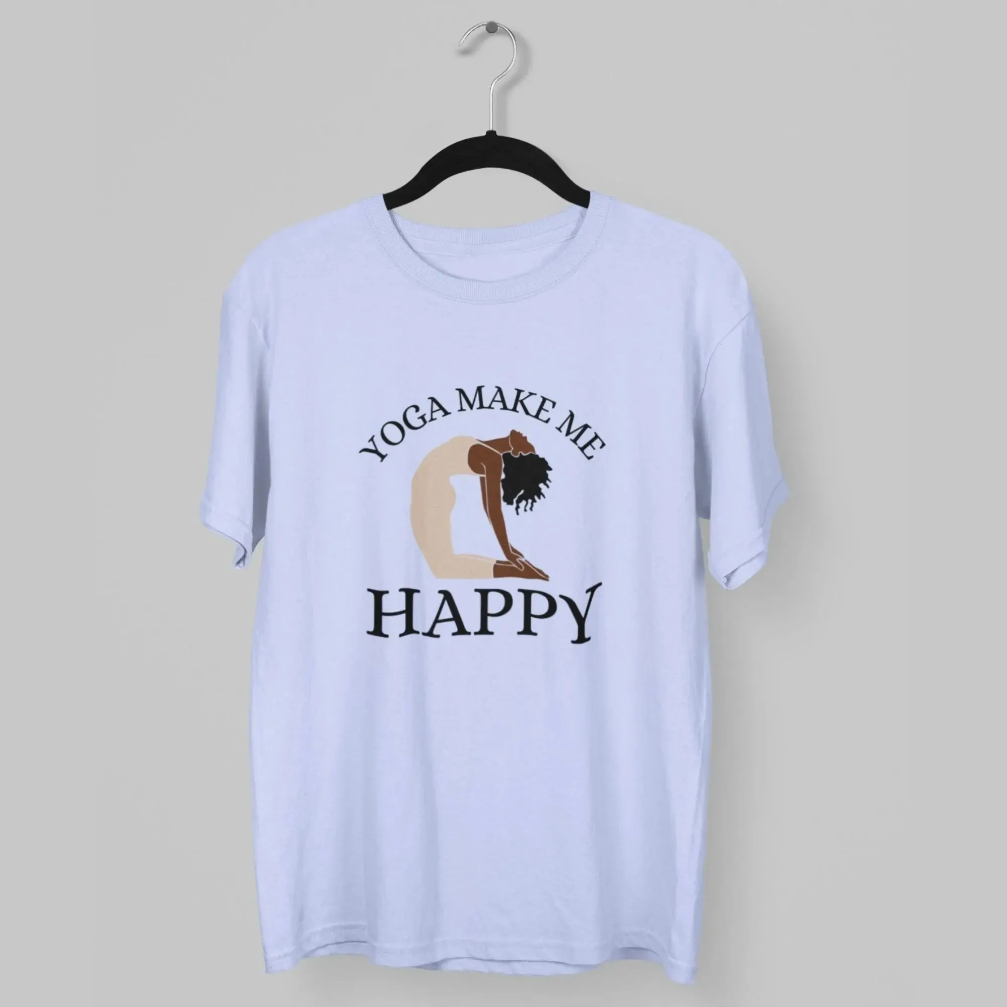 Yoga Make Me Happy Round Neck Half Sleeve Classic T-Shirt