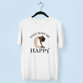 Yoga Make Me Happy Round Neck Half Sleeve Classic T-Shirt